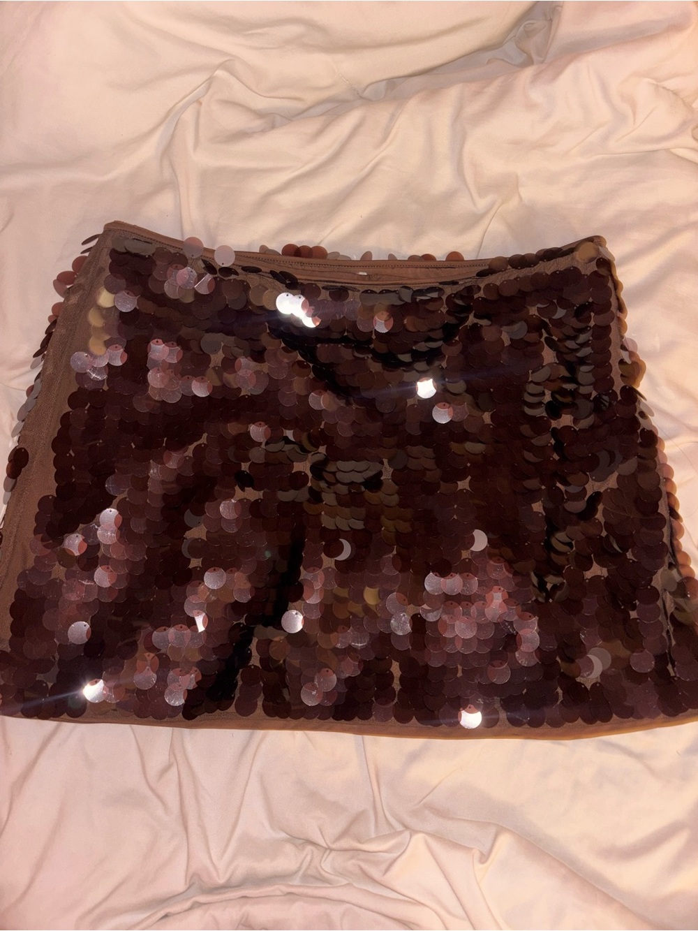 Abercrombie & Fitch Brown Sequin Mini Skirt with Shine